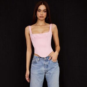 House of CB RAFA FAIRY PINK SATIN LONGLINE CORSET